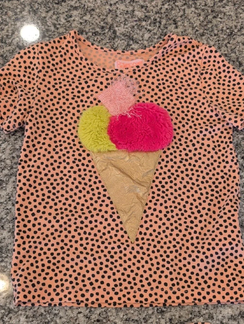 Girls Peach Polka Dot Ice Cream Costume Set